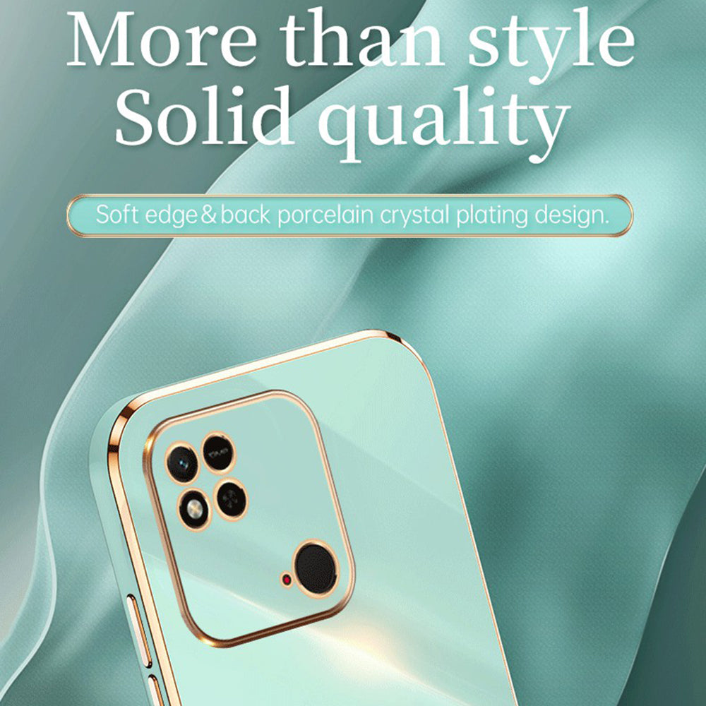 XINLI For Xiaomi Redmi 10C 4G Phone Case with Electroplating Golden Edge Anti-dust TPU Phone Cover XINLI For Xiaomi Redmi 10C 4G Phone Case with Electroplating Golden Edge Anti-dust TPU Phone Cover